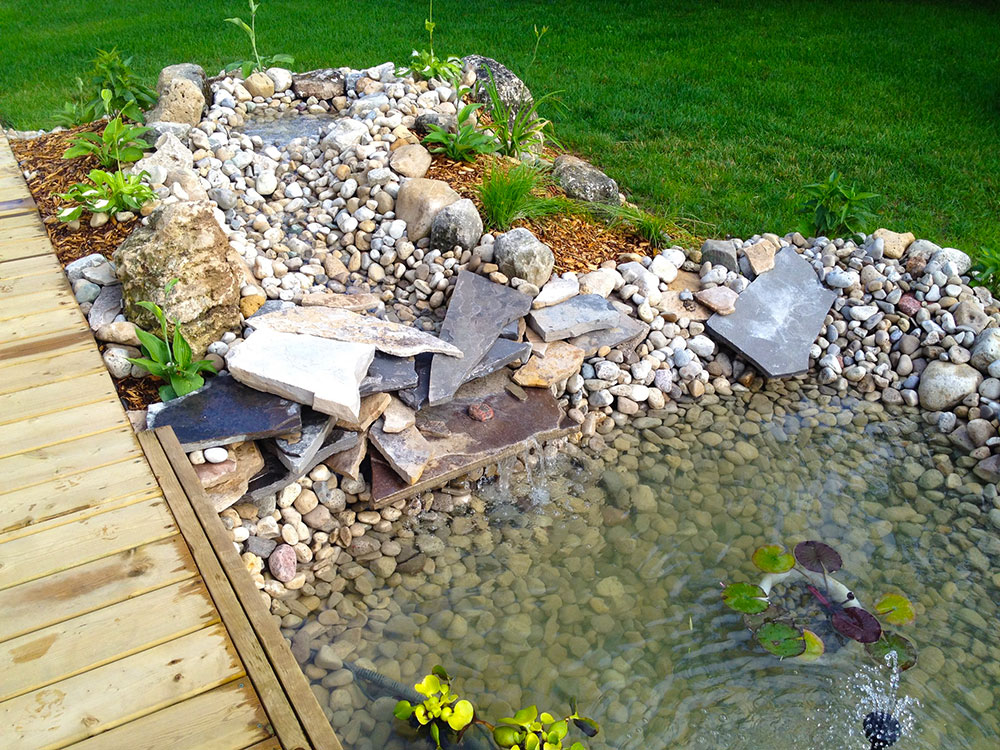 Yard Worx back-yard stone pond build