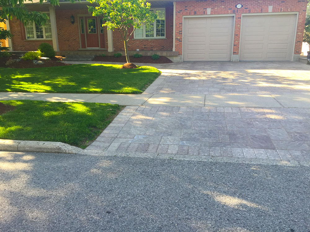 Interlock stone driveway laid by Yard Worx in Waterloo