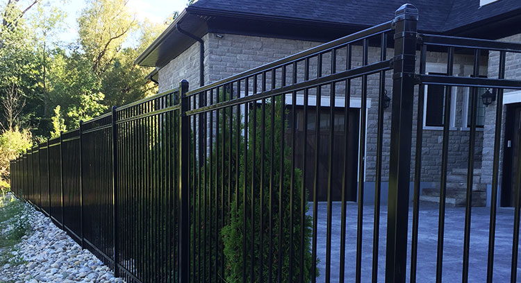 Ornamental black iron fence on a Kitchener residential property